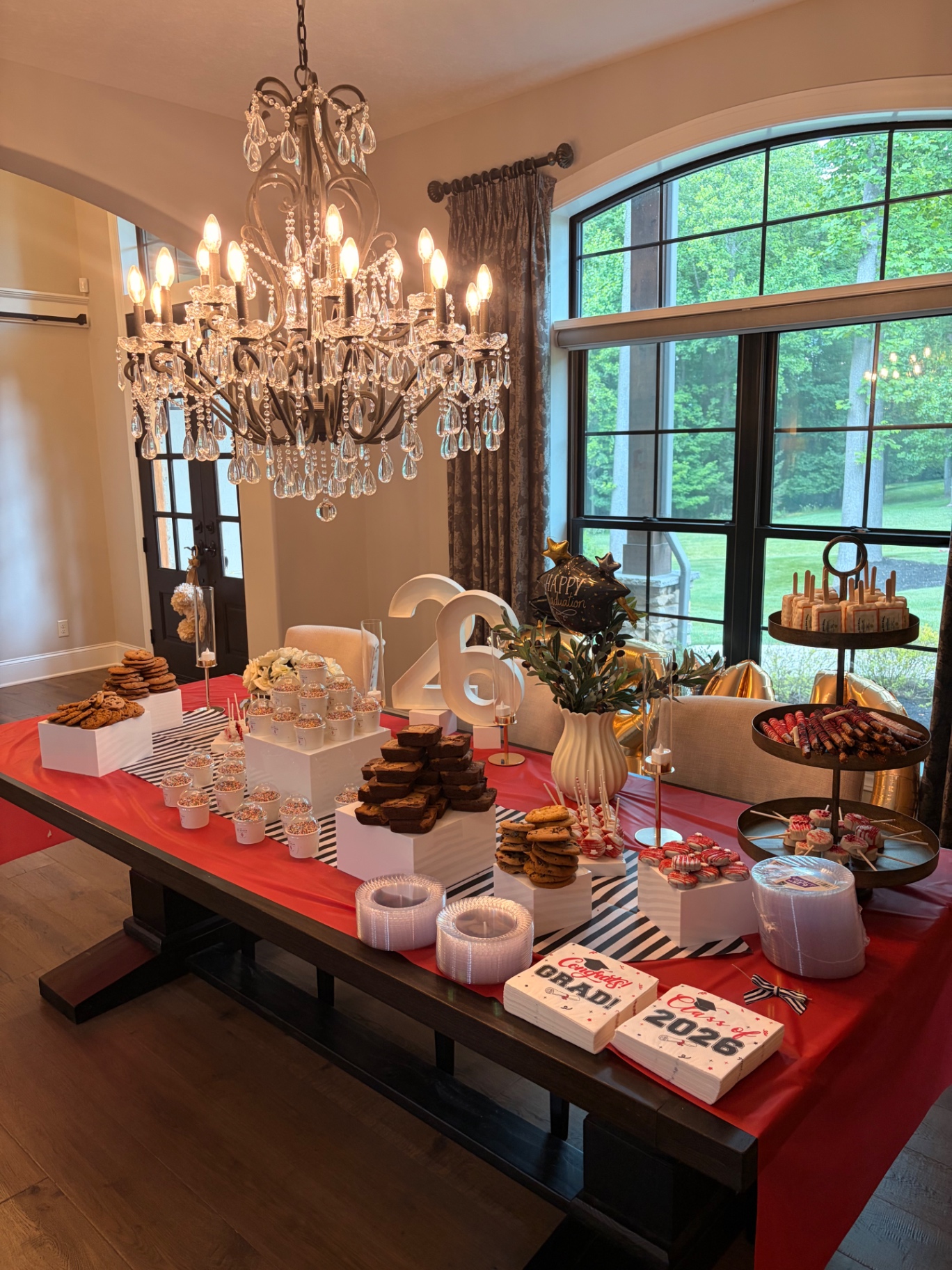 Graduation party sweet table spread